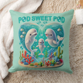 "Pod Sweet Pod" Whale Family Kudde