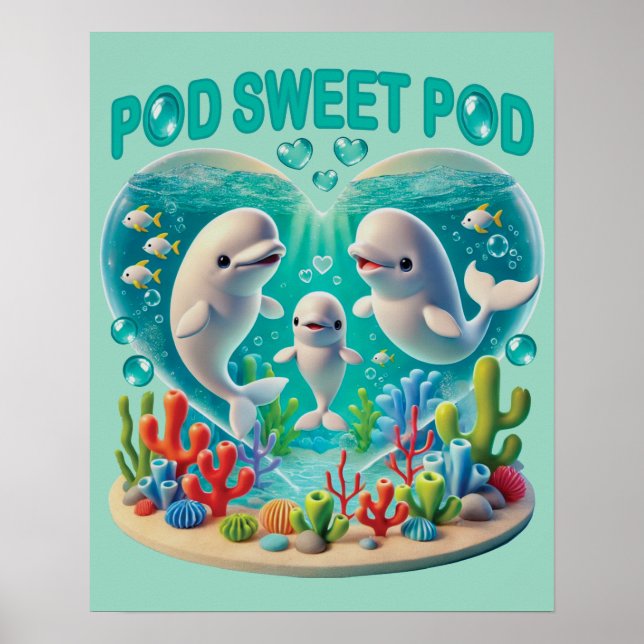 "Pod Sweet Pod" Whale Family Poster (Framsidan)