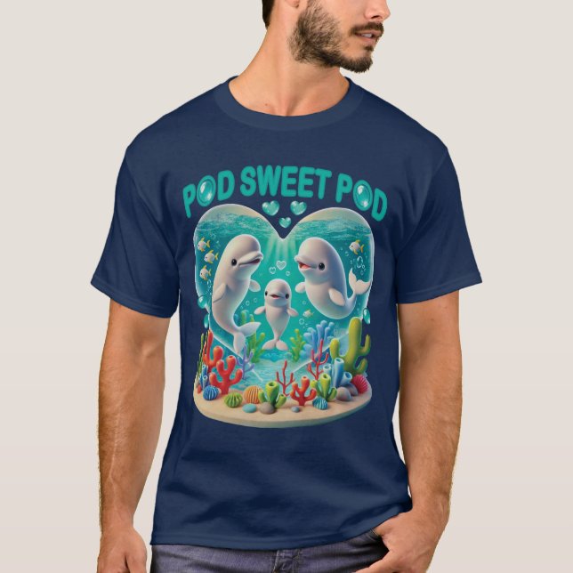 "Pod Sweet Pod" Whale Family T Shirt (Framsida)