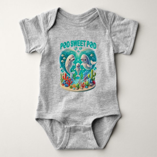 "Pod Sweet Pod" Whale Family T Shirt (Framsida)