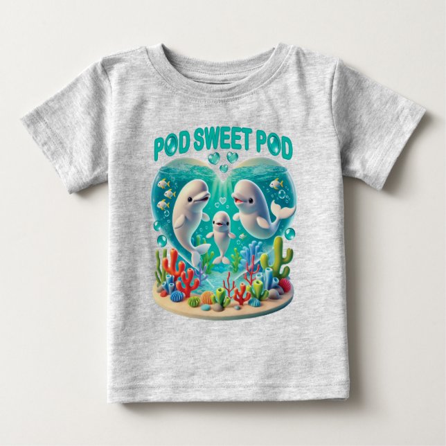 "Pod Sweet Pod" Whale Family T Shirt (Framsida)