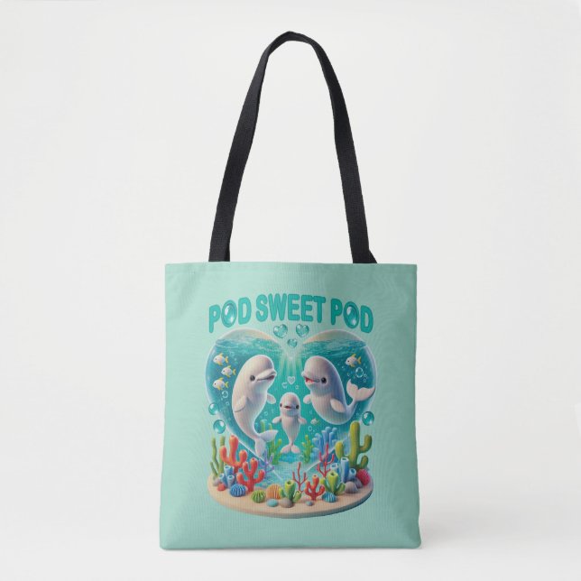"Pod Sweet Pod" Whale Family Tygkasse (Framsida)