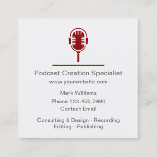 Podcast Creation Specialist Fyrkantigt Visitkort