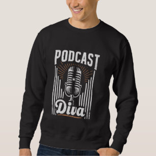 Podcast Diva Podcaster Podcasting Bloggare Podcast Lång Ärmad Tröja
