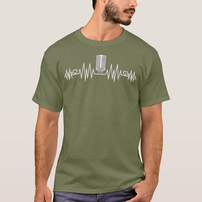 Podcast Heartbeat Podcaster Heart Beat Host T Shirt (Framsida)