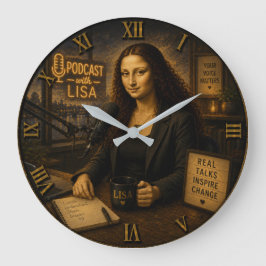 Podcast Host Funny Mona Lisa Stor Klocka