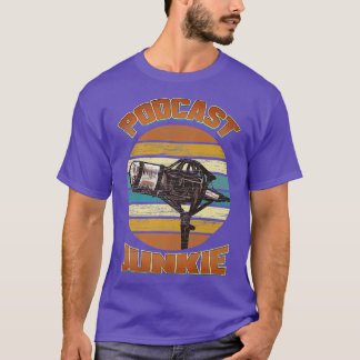 Podcast Host Junkie Radio Retro Podcasting Gift T Shirt
