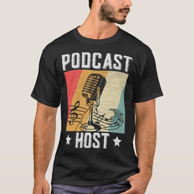 Podcast Host Podcaster Poddsändning Interview Stre T Shirt (Framsida)