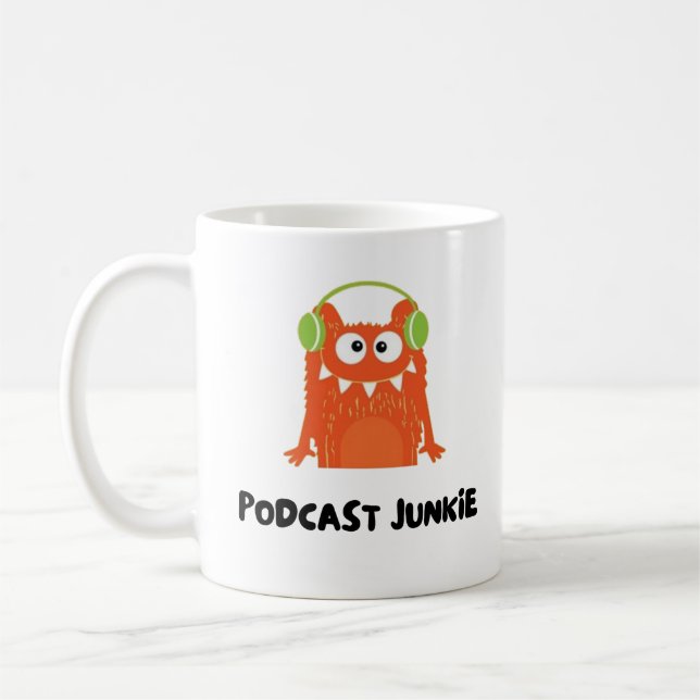Podcast junkie kaffemugg (Vänster)