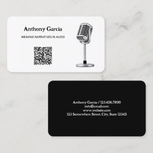 Podcast Microphone Podcaster QR Visitkort