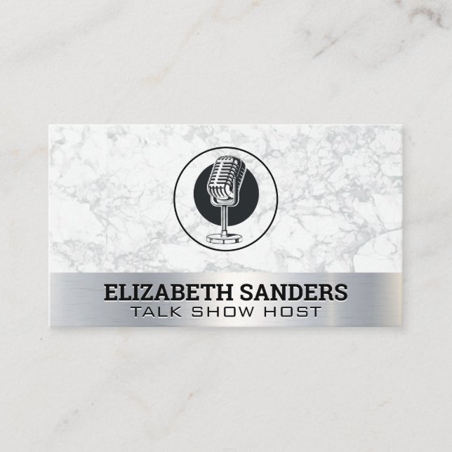 Podcast Old Microphone Visitkort (Framsida)