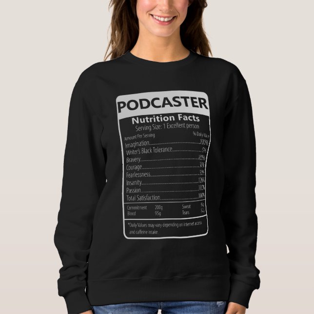 Podcaster Näringsfakta Sarksatisk Grafik T Shirt (Framsida)