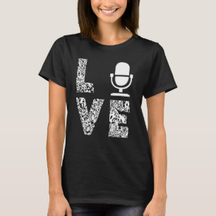 Podcasting Microphone Kärlek Leopard Podcast Podca T Shirt