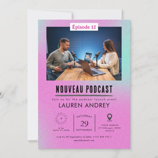 Podcastlanseringsevenemangsinbjudan Inbjudningar (Framsida)