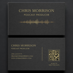 Podcastproducent Black Gold QR-kod Visitkort
