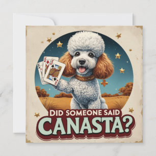 Poddle älskar canastaspel inbjudningar