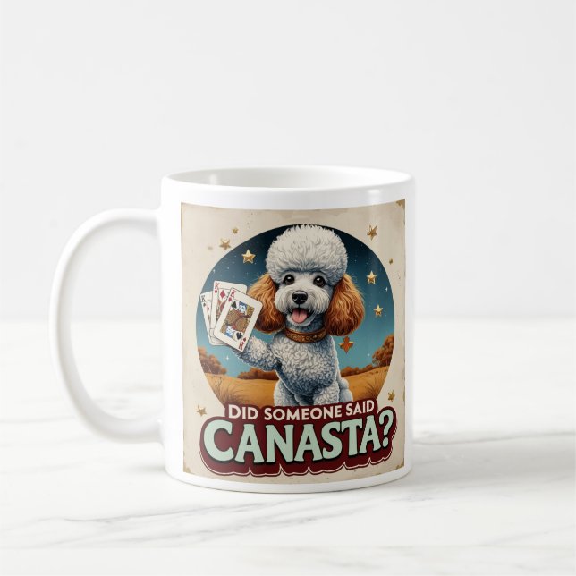 Poddle älskar canastaspel  kaffemugg (Vänster)