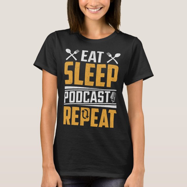 Poddsändning av matstrupsmatta (Podcaster Podcasti T Shirt (Framsida)