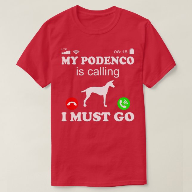 Podenco Canario Calling T Shirt (Design framsida)