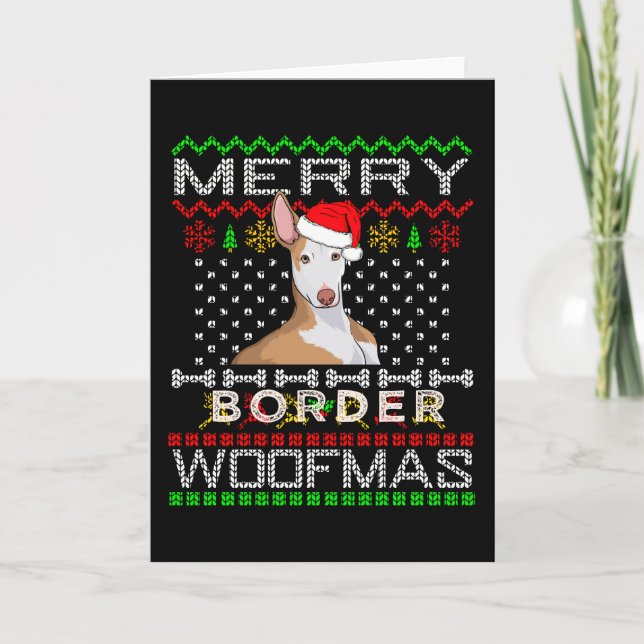 Podenco Greyhound Hund Julklappsidé Kort (Framsida)