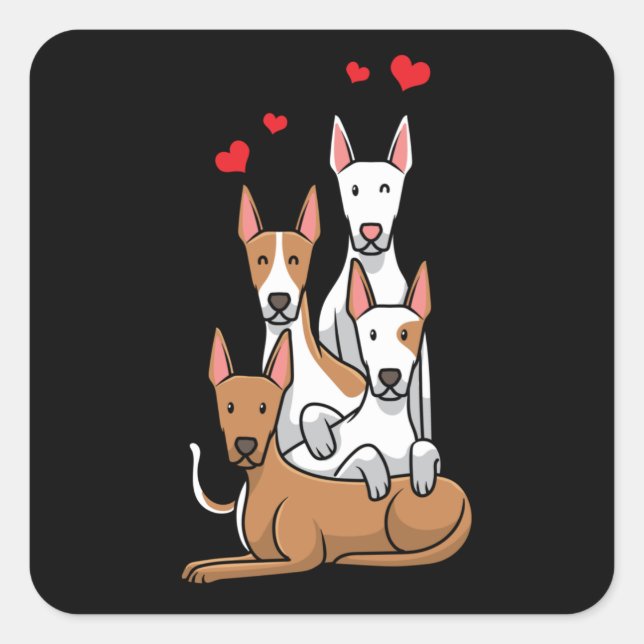 Podenco Hundar Fyrkantigt Klistermärke (Framsida)