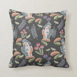 Podenco och Galgo Hundar Blommigt Charcol Kudde