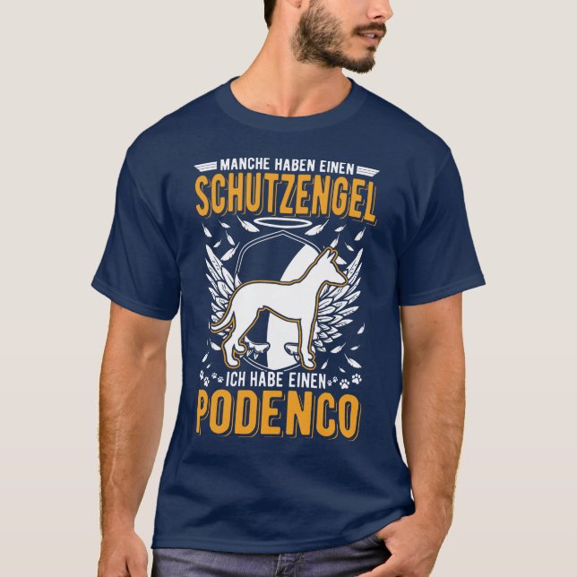 Podenco Schutzengel Windhund Ibizan Hound T Shirt (Framsida)