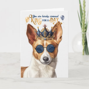 Podengo Hund Kung för dag Funny Birthday Kort