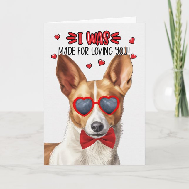 Podengo Hund Made for Loving You Valentine Helgkort (Framsida)