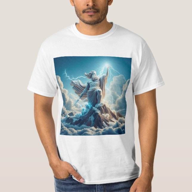Poder y Majestad: Zeus, el Dios del Trueno T Shirt (Framsida)