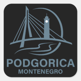 Podgorica Montenegro Europa Fyrkantigt Klistermärke