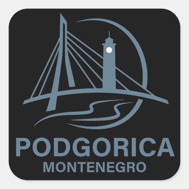 Podgorica Montenegro Europe Fyrkantigt Klistermärke (Framsida)