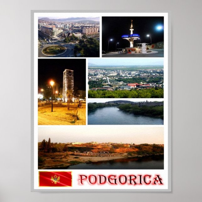 Podgorica - Montenegro - Mosaic - Poster (Framsidan)