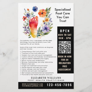 Podiatrist Foot Health Practin QR Code Modern Flygblad