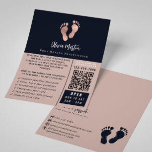 Podiatrist Foot Health Practister QR Business Flygblad