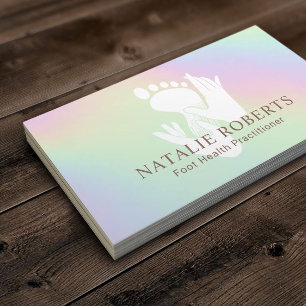 Podiatrist Foot Massage Therapy Spa Holographic Visitkort
