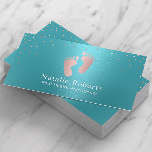 Podiatrist Foot Massage Turcoise & Ro Guld Visitkort