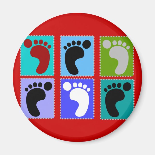 Podiatrist Gifts Popart Design of Feet Magnet (Framsidan)