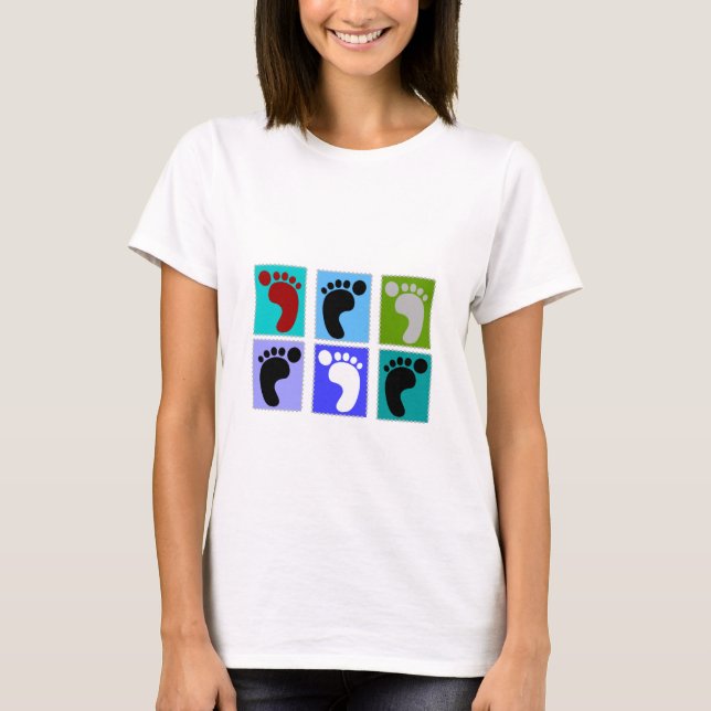 Podiatrist Gifts Popart Design of Feet T Shirt (Framsida)