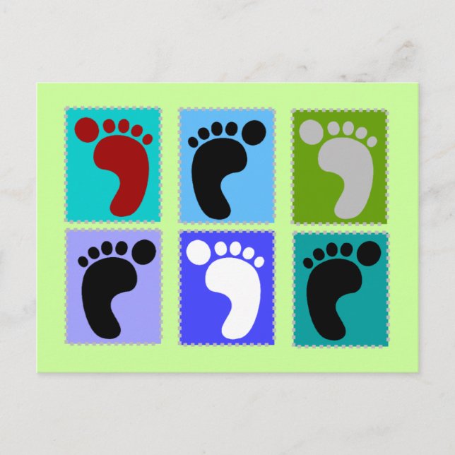 Podiatrist Gifts Popart Design of Feet Vykort (Framsida)