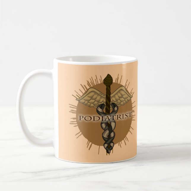 Podiatrist Kaduceus-mugg Kaffemugg (Vänster)