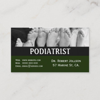Podiatrist medicinsk möteskort grön tidsbeställning kort