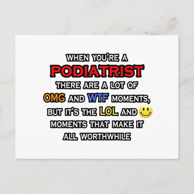 Podiatrist... OMG WTF LOL Vykort (Framsida)