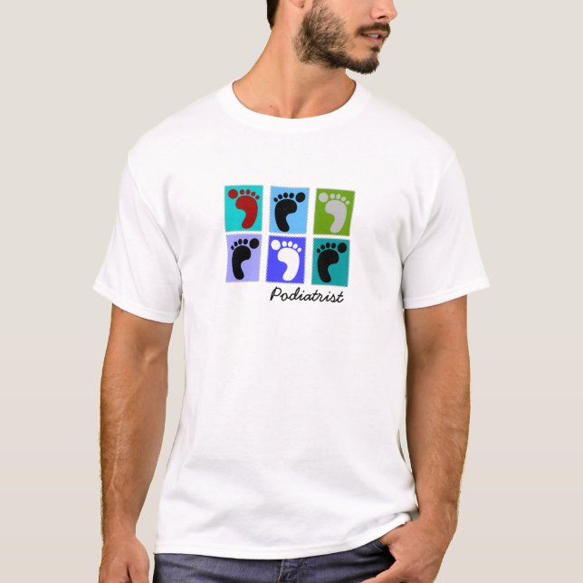 PodiatristgåvaPopart design av fot Tee Shirt (Framsida)