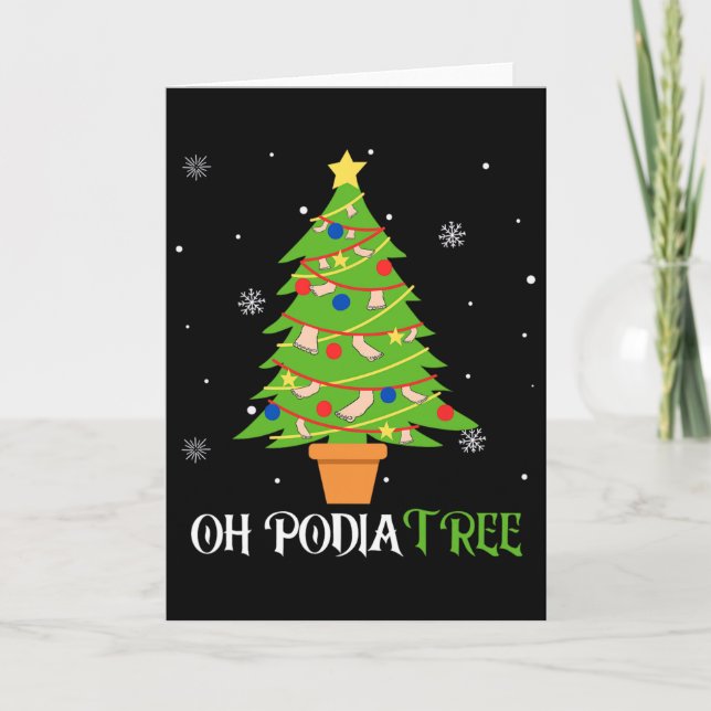 Podiatry Christmas Tree Podiatrist Foot Medical Is Kort (Framsida)