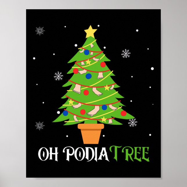 Podiatry Christmas Tree Podiatrist Foot Medical Is Poster (Framsidan)