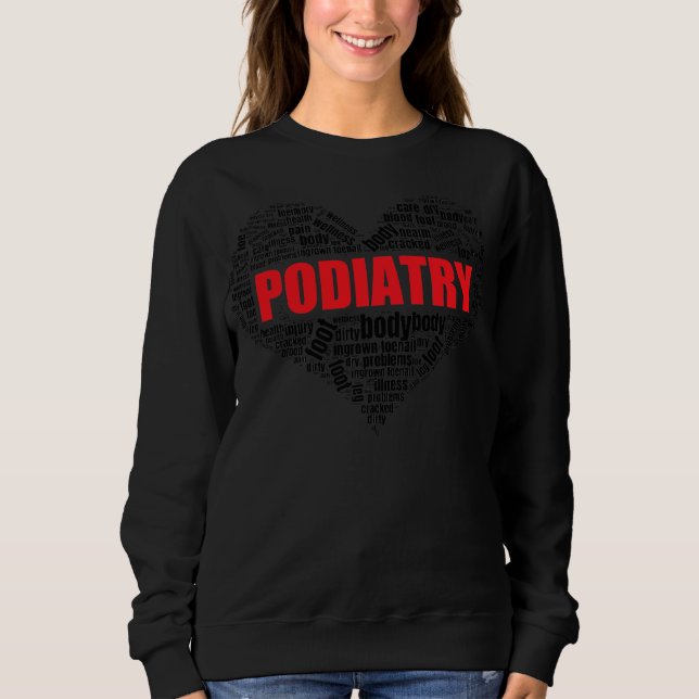 Podiatry Heart Shape Ord Cloud Foot doktor T Shirt (Framsida)