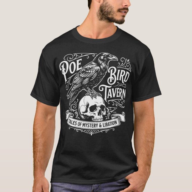 Poe Bird Tavern T-Shirt (Framsida)