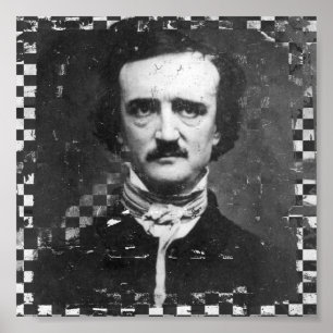 Poe Black and White Grunge Poster