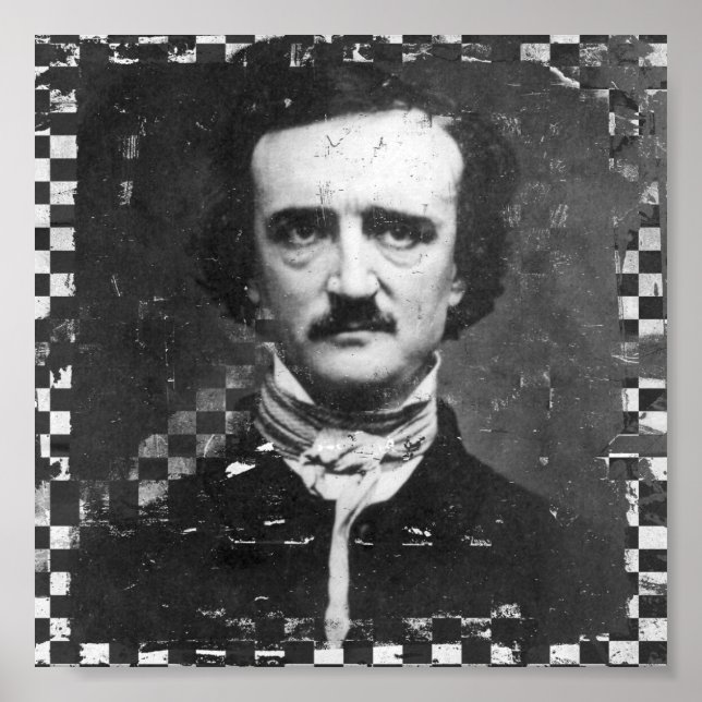 Poe Black and White Grunge Poster (Framsidan)